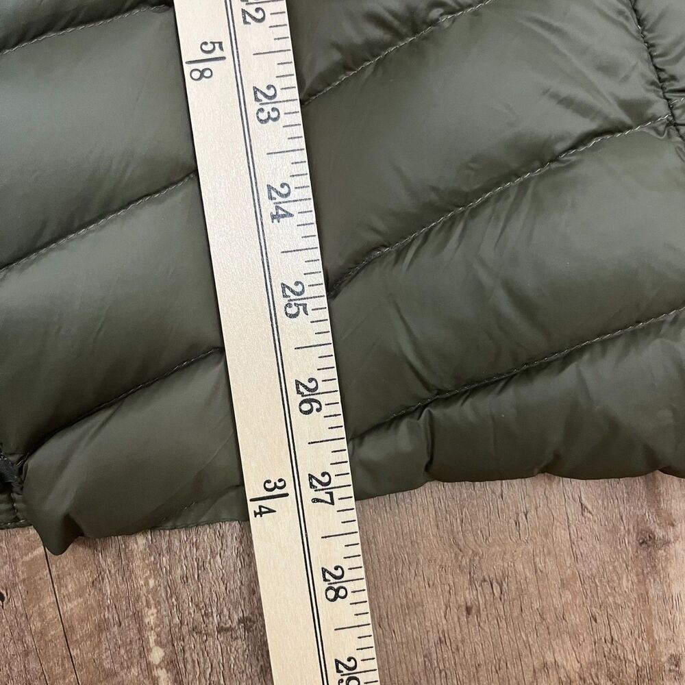 Lands' End Packable Wanderweight Down Long Hooded Puffer Jacket Green Women's M - Picture 4 of 10
